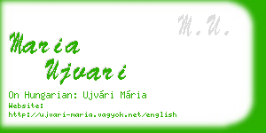 maria ujvari business card